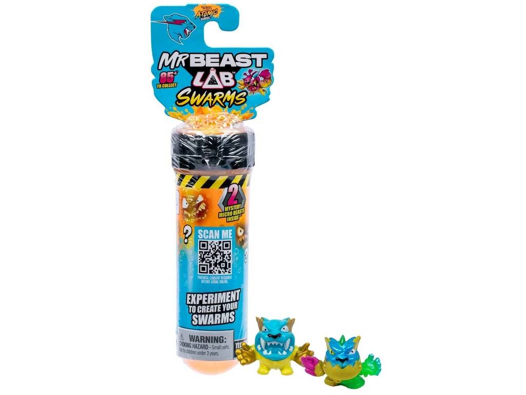 Mr Beast LAB Swarms Tubo per esperimenti con 2 figure da 2,5 cm
