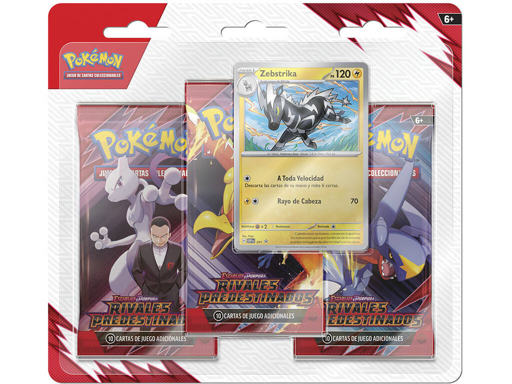 Pokémon TCG Escarlate e Púrpura Rivais Predestinados Blister com 3 Envelopes e Carta Promocional