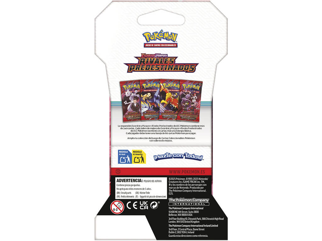 Pokémon TCG Escarlata y Púrpura Rivales Predestinados Sobre en Blister con 10 Cartas