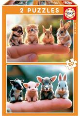 Puzzle 2X20 Bébés animaux