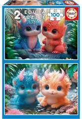 Casse-tête 2X100 Monstres adorables