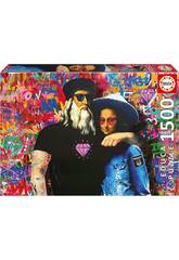 Puzzle 1500 Art urbain Léo et Lisa, TV Boy