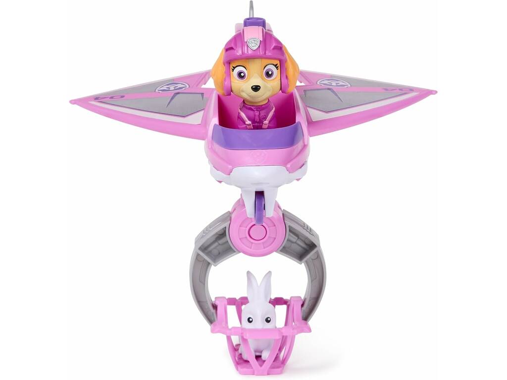 Paw Patrol Air Rescue Figura Skye con aereo degli eroi e pinza