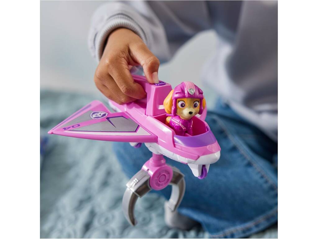Paw Patrol Air Rescue Figura Skye con aereo degli eroi e pinza