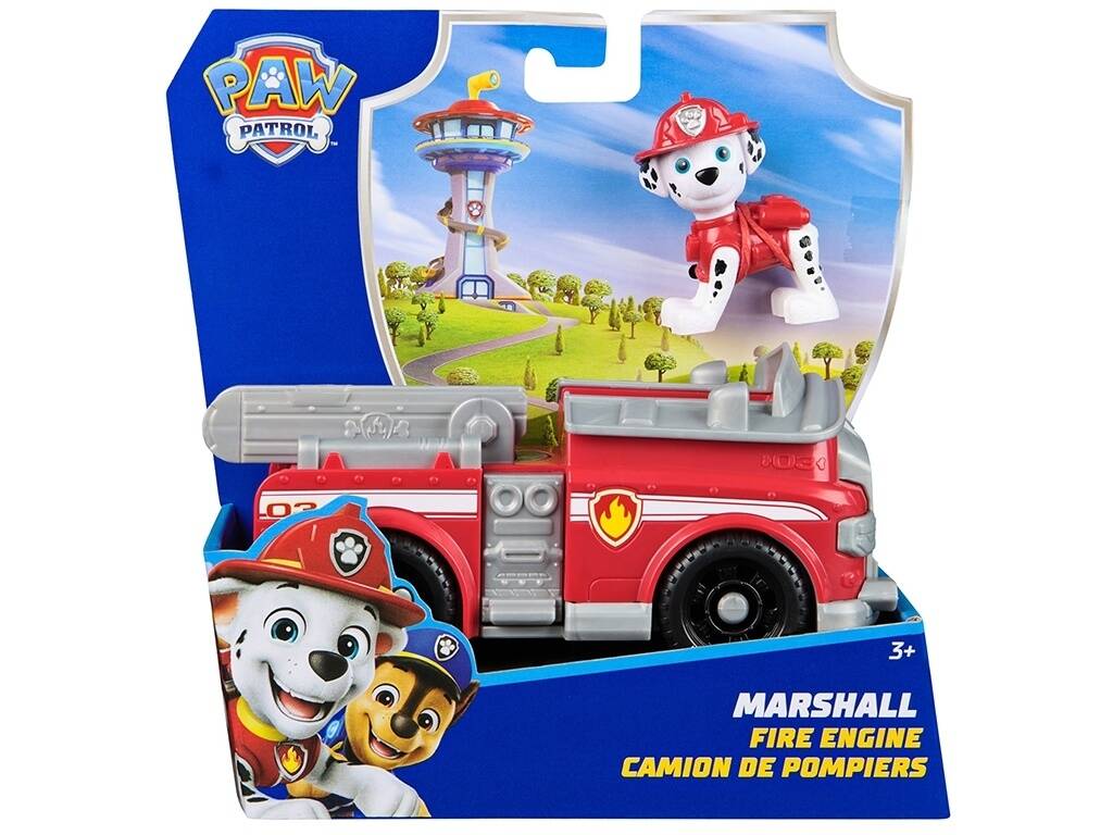 Paw Patrol figura Marshall con veicolo classico