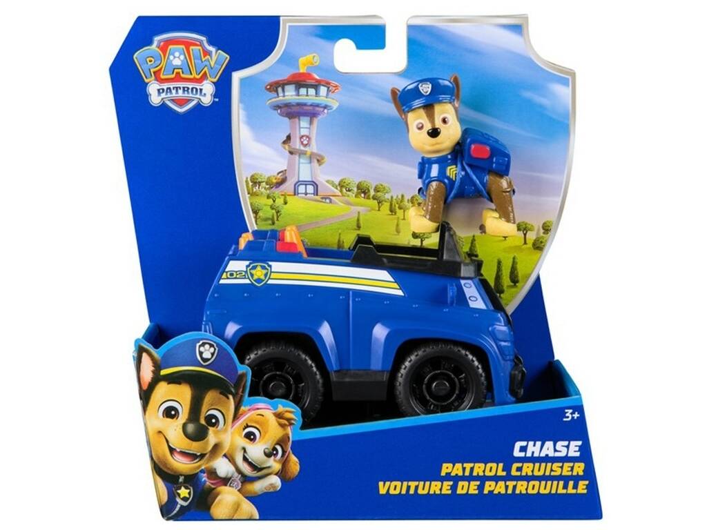 Paw Patrol Figura Chase con veicolo classico