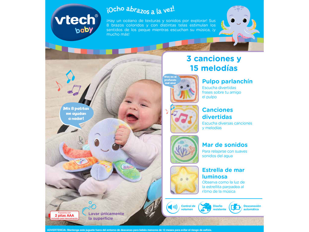Peluche colorato Polipo zampette Vtech 577922