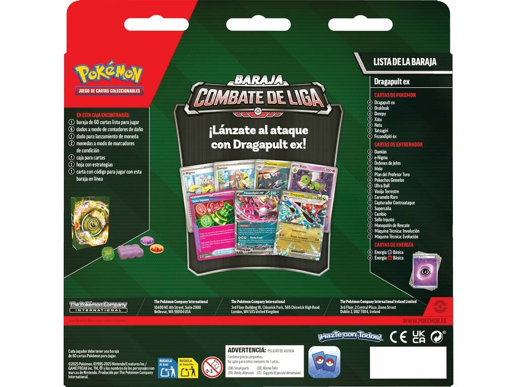 Pokémon TCG Baraja Combate de Liga Dragapult EX