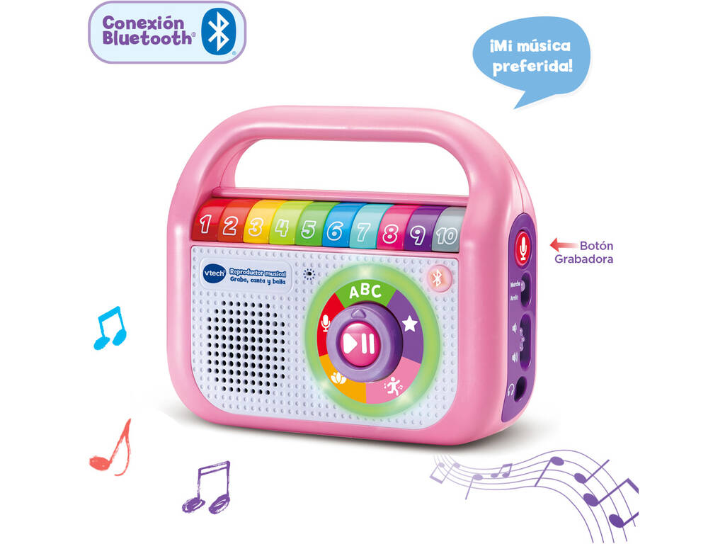 Lettore musicale Registra, canta e balla rosa
