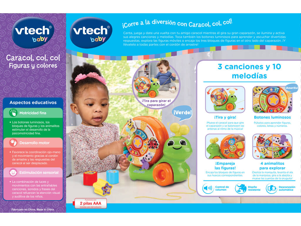 Vtech Baby Lumaca, Figure e Colori