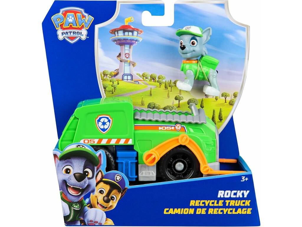 Paw Patrol Figura Rocky con veicolo classico