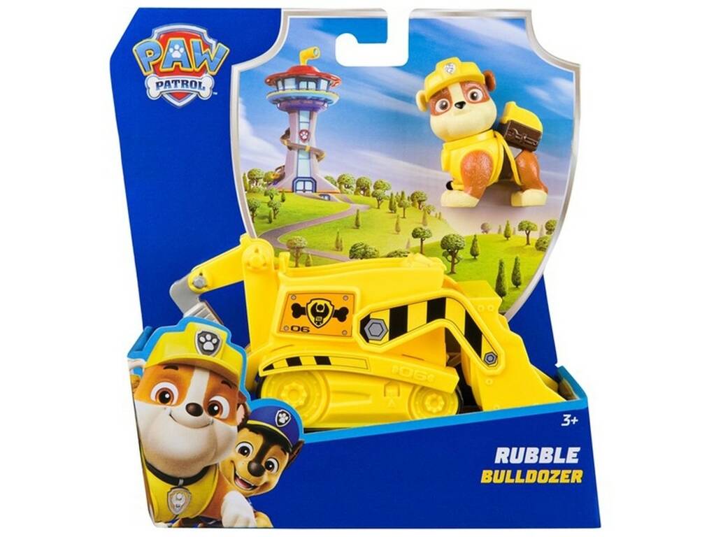 Paw Patrol Figura Rubble con veicolo classico