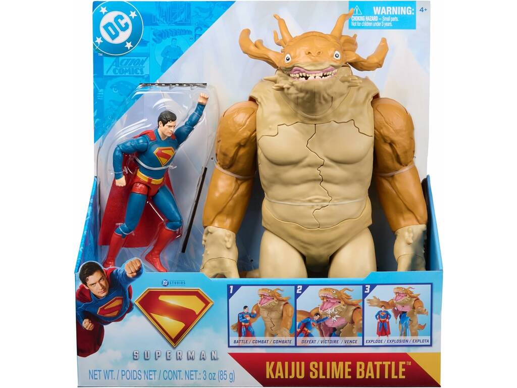 Superman DC Studios Figura Superman da 15 cm e Kaiju Slime Batte da 30 cm