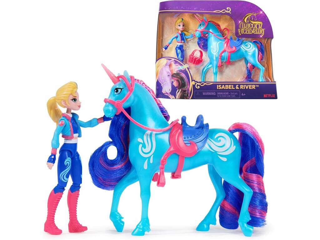 Accademia Unicorno Pack Bambola Isabel e Unicorno River