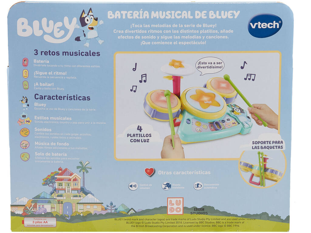 Bluey Batteria musicale Bluey con 16 canzoni e melodie