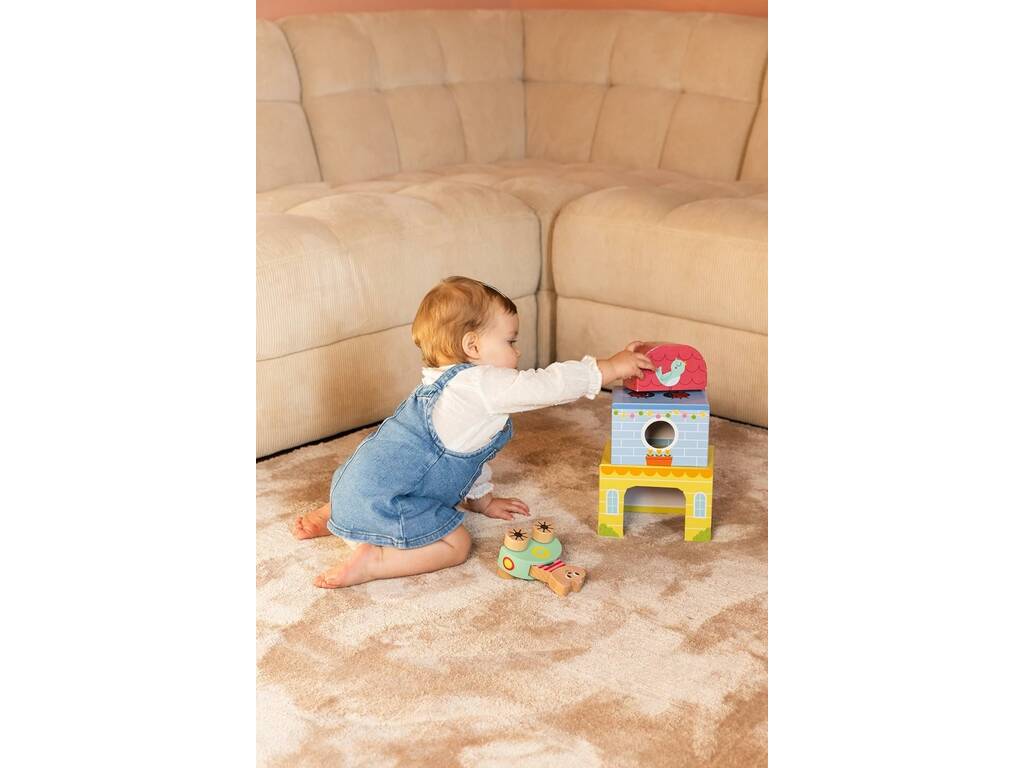 My First Toys con macchina e sonaglio in legno