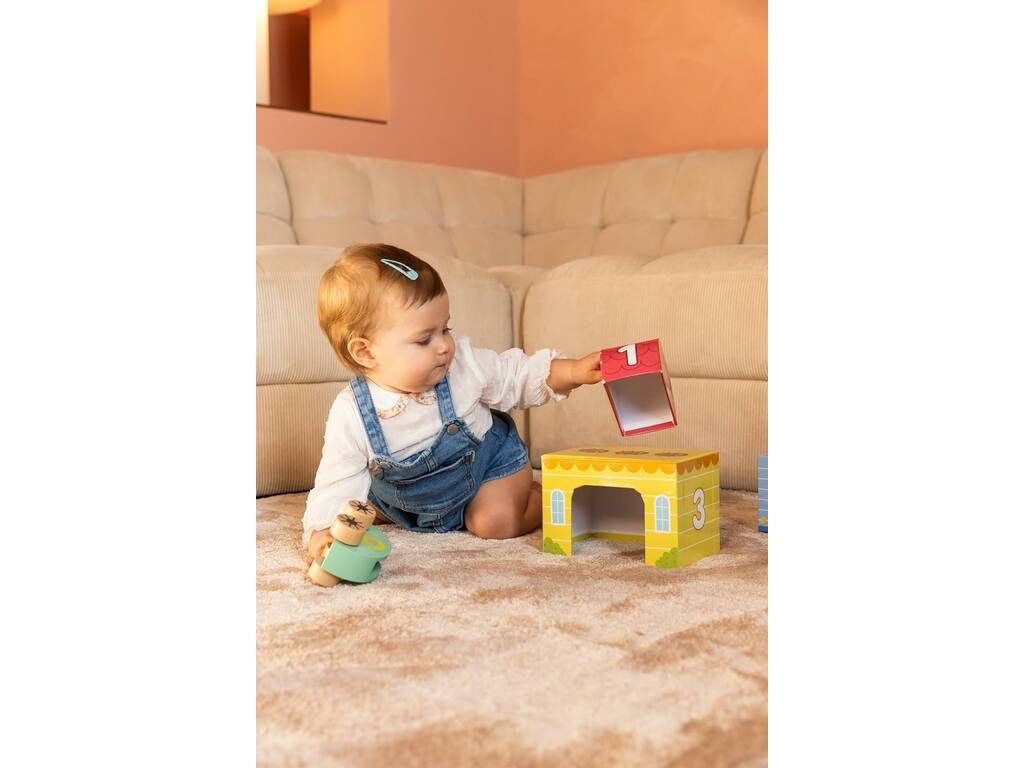 My First Toys con macchina e sonaglio in legno