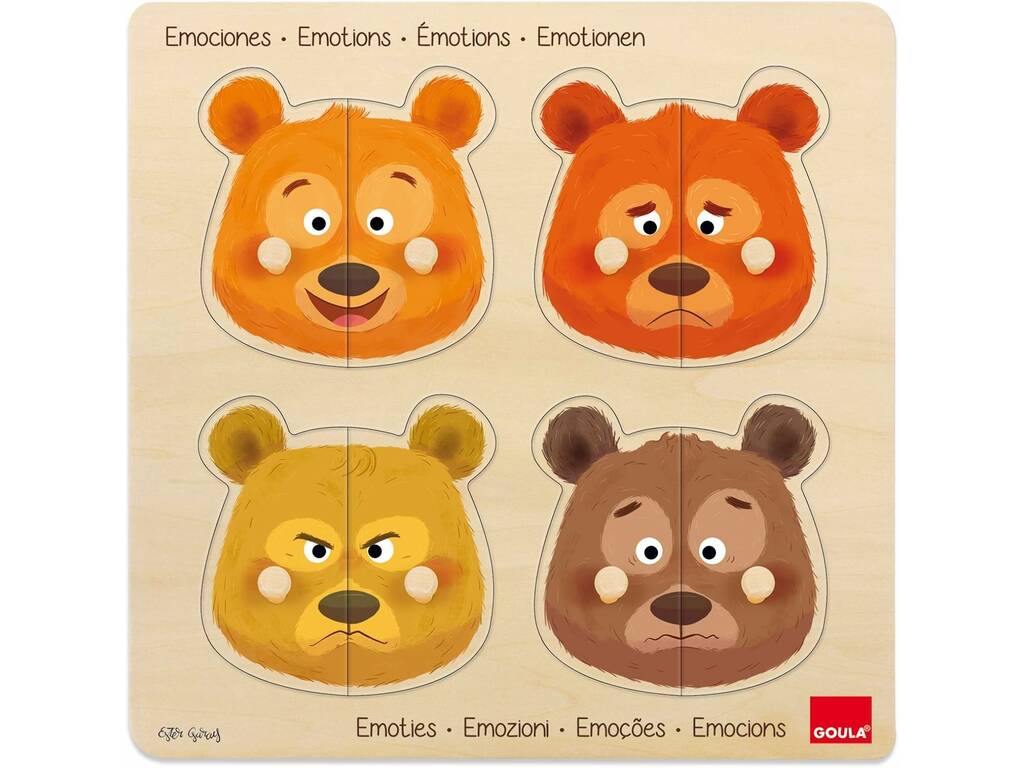 Puzzle in legno Orso Emozioni da 8 pezzi