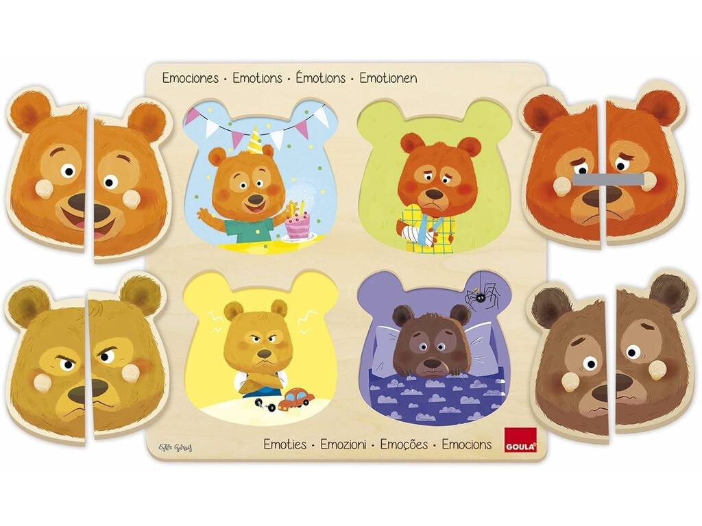 Puzzle in legno Orso Emozioni da 8 pezzi