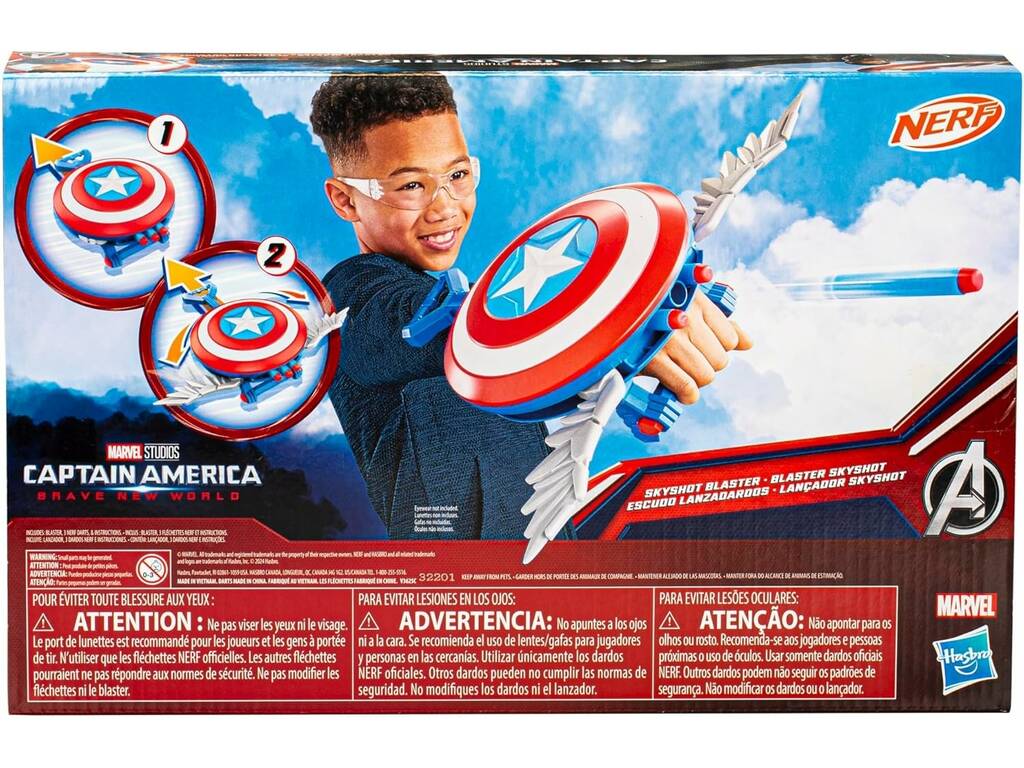 Nerf Capitan America Brave New World Scudo Lanciatore