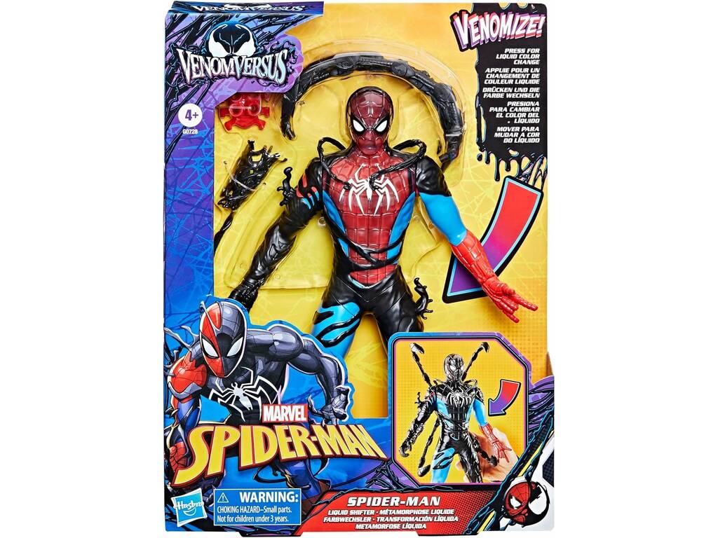 Marvel Spiderman VenomVersus Figura Spiderman Trasformazione Liquida