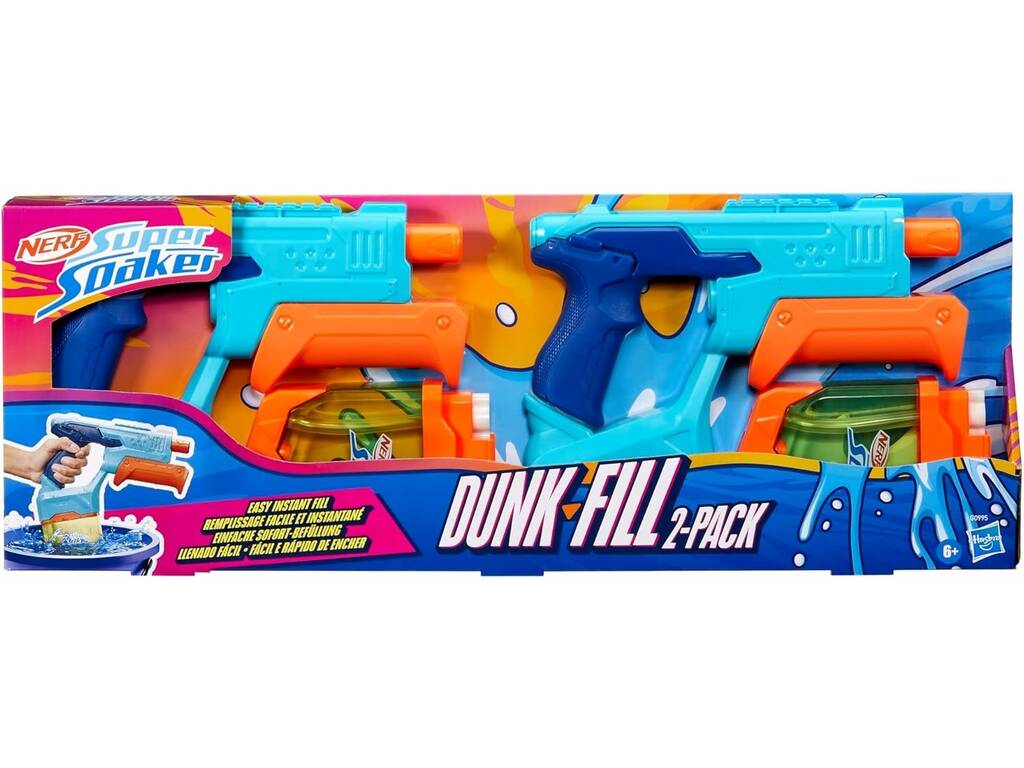 Nerf Super Soaker Pack 2 Lanciatori d'acqua Dunk Fill