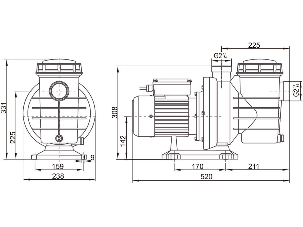 Pompa Ad aspirazione automatica PQS S1 PRO da 0,75 CV 