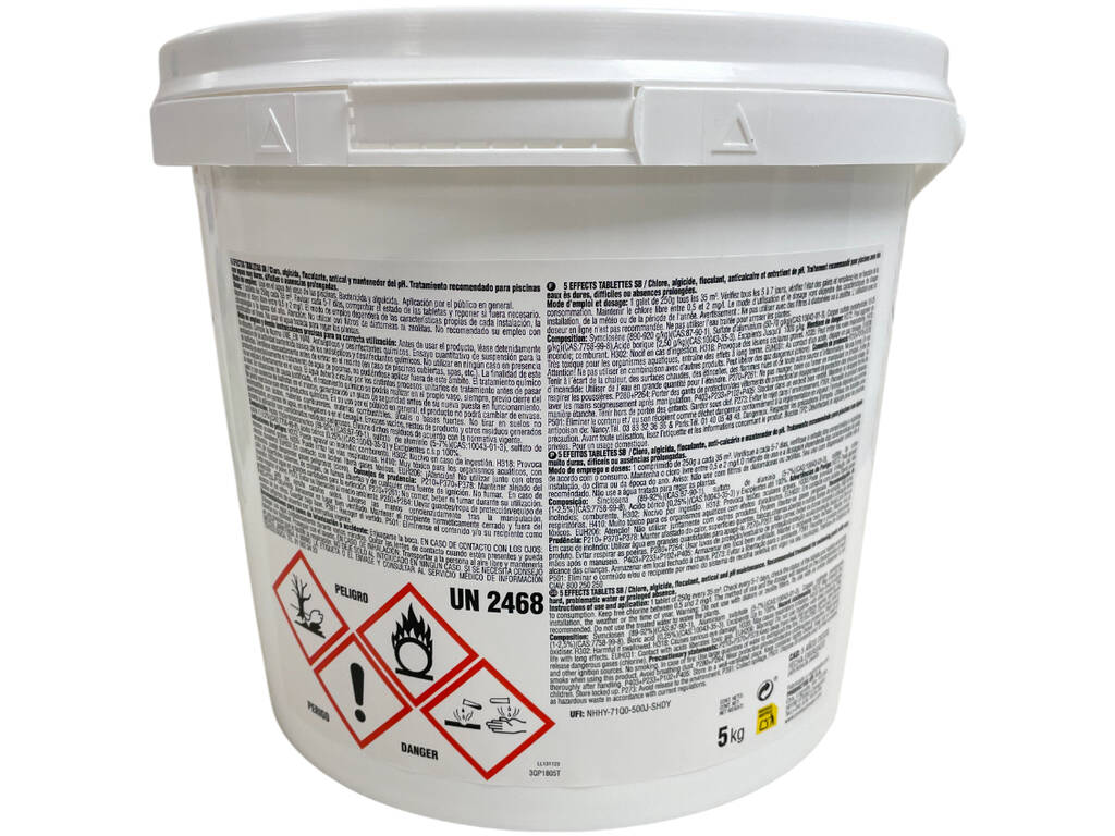 Dosaclor Cubo 5 kg di cloro 5 effetti in pastiglie da 250 g