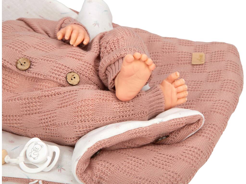 Bambola Bebè Reborn Elba da 40 cm con sacco a pelo