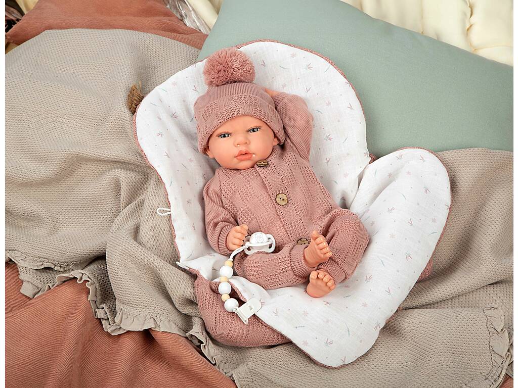 Bambola Bebè Reborn Elba da 40 cm con sacco a pelo