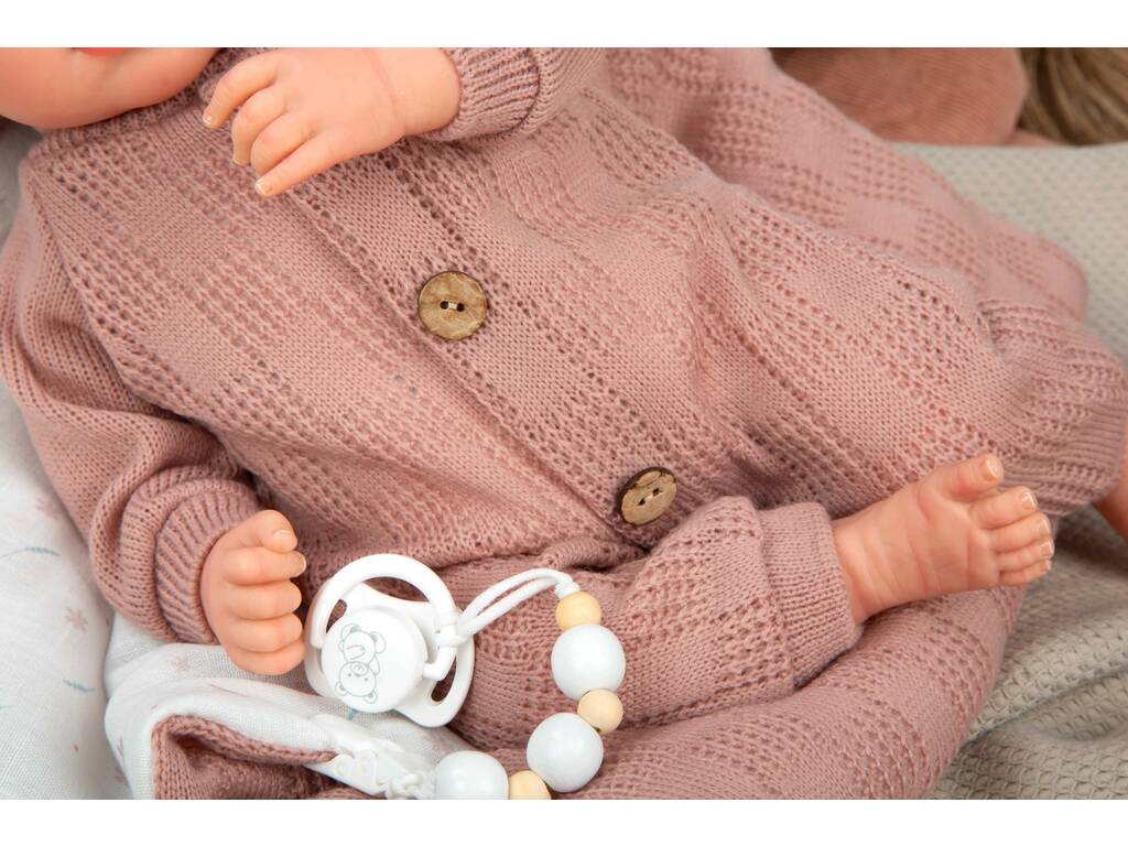 Bambola Bebè Reborn Elba da 40 cm con sacco a pelo