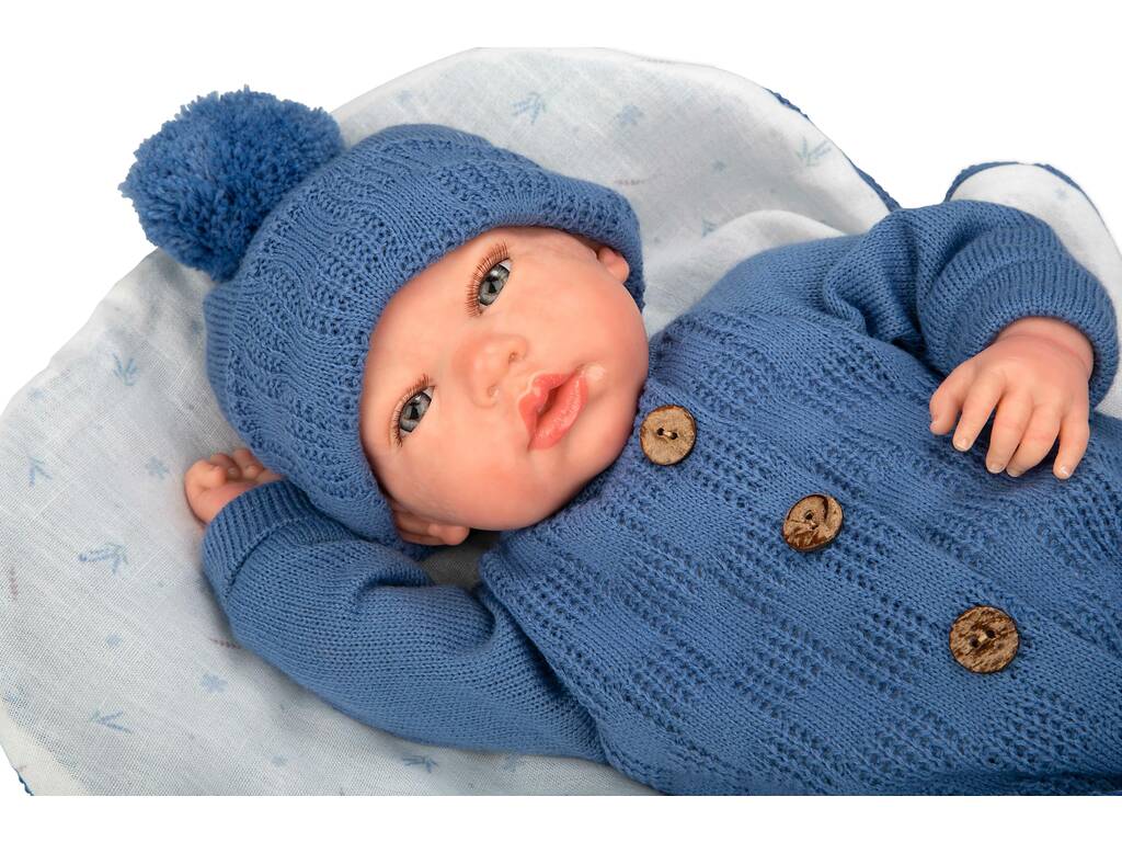 Bambola Reborn Alberto da 40 cm con sacco nanna blu