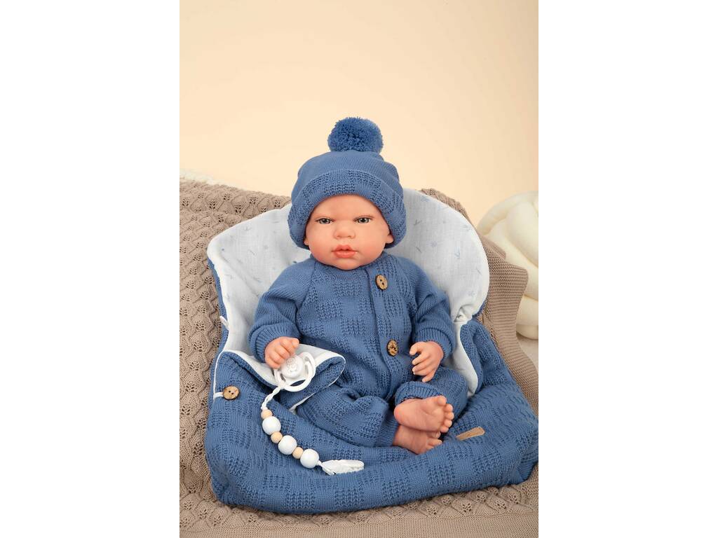 Bambola Reborn Alberto da 40 cm con sacco nanna blu