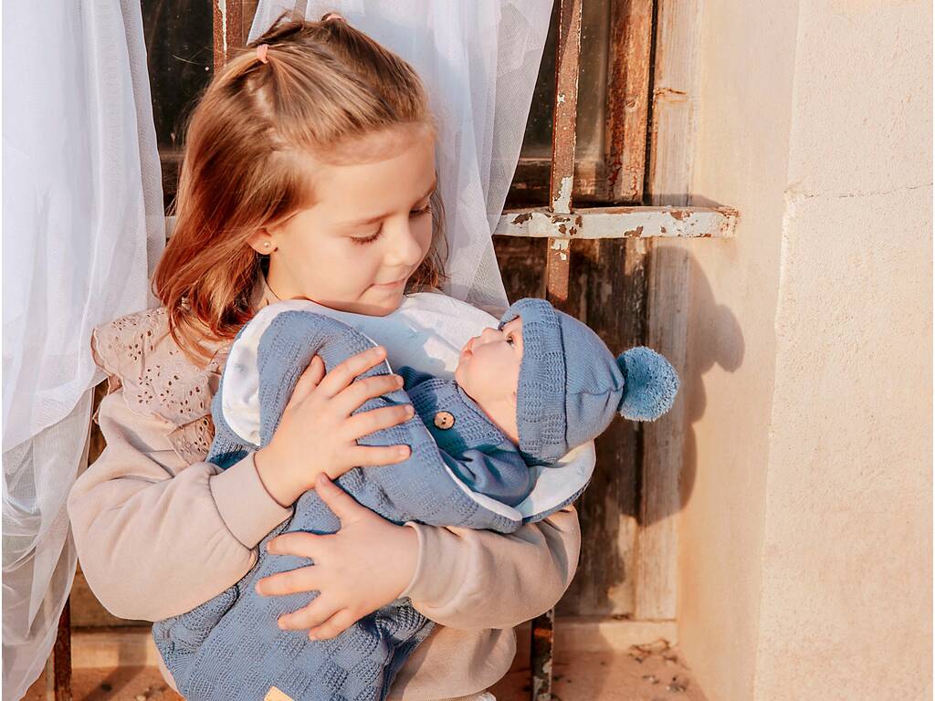 Bambola Reborn Alberto da 40 cm con sacco nanna blu