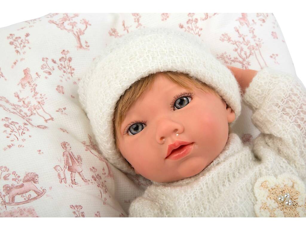 Muñeca Bebé Reborn Julia Rosa de 40 cm con Cojín