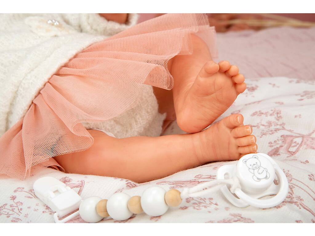 Muñeca Bebé Reborn Julia Rosa de 40 cm con Cojín