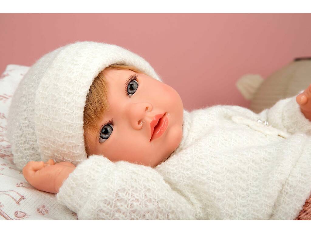Muñeca Bebé Reborn Julia Rosa de 40 cm con Cojín