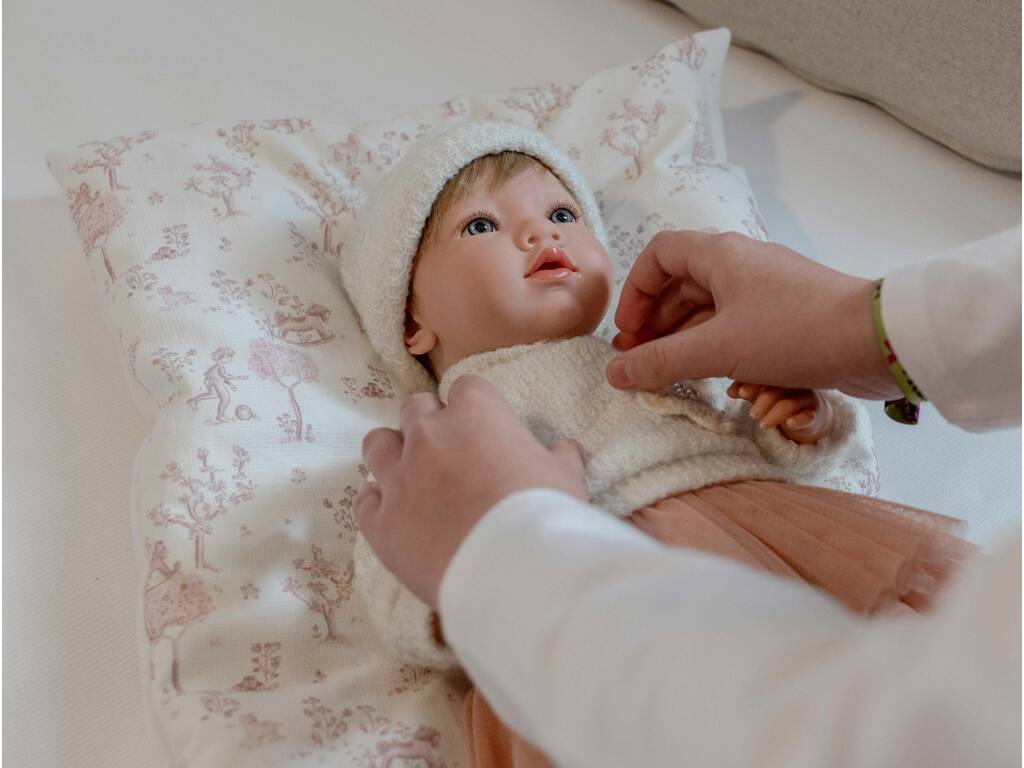 Muñeca Bebé Reborn Julia Rosa de 40 cm con Cojín