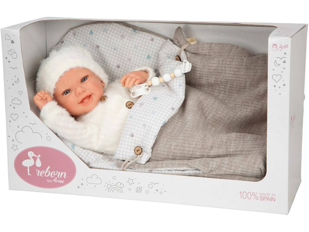 Bambola Reborn Henar da 45 cm con lenzuola