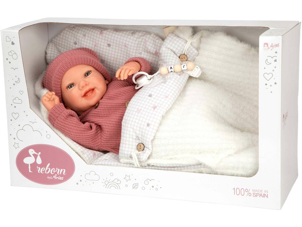 Bambola Bebè Reborn Angelica da 45 cm con copertina
