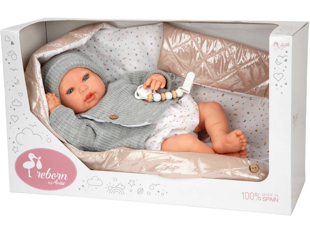 Bambola Bebè Reborn Olivia da 45 cm con copertina