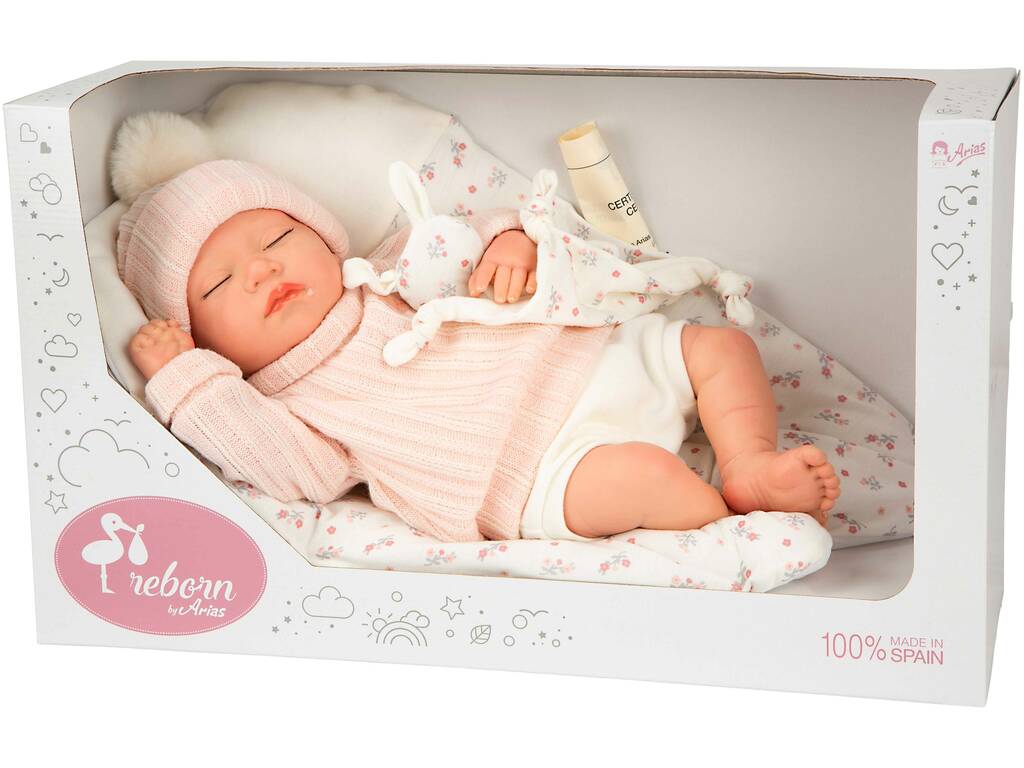 Bambola Bebè Reborn Daira da 45 cm con cuscino e Dou Dou