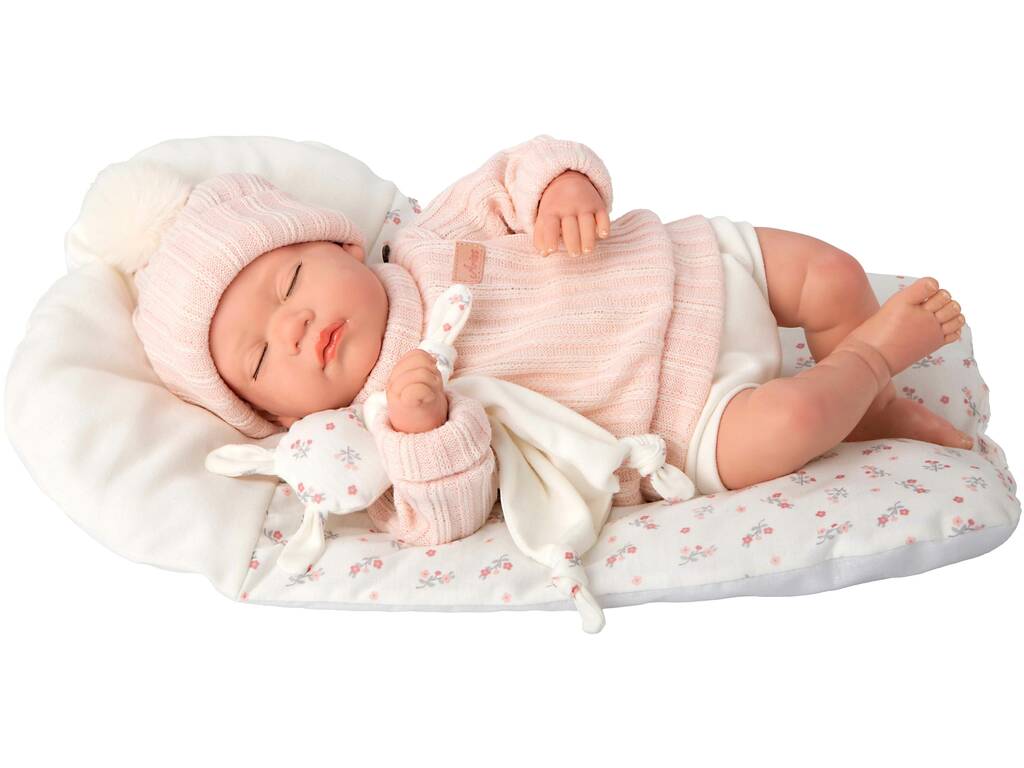 Bambola Bebè Reborn Daira da 45 cm con cuscino e Dou Dou