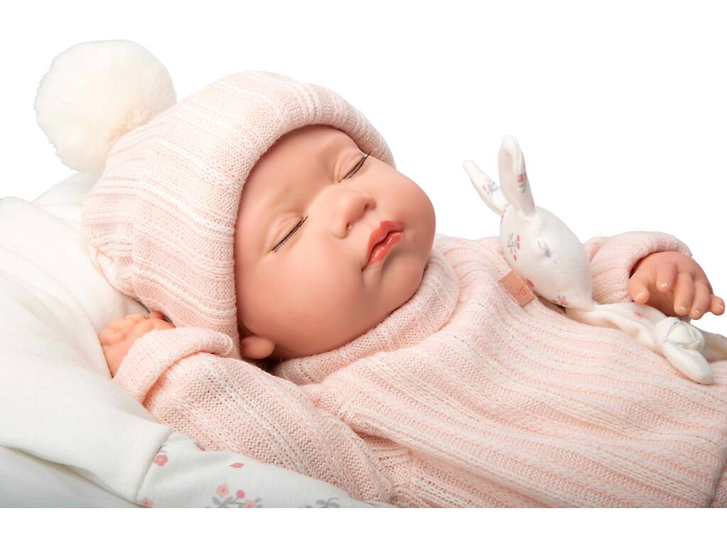 Bambola Bebè Reborn Daira da 45 cm con cuscino e Dou Dou