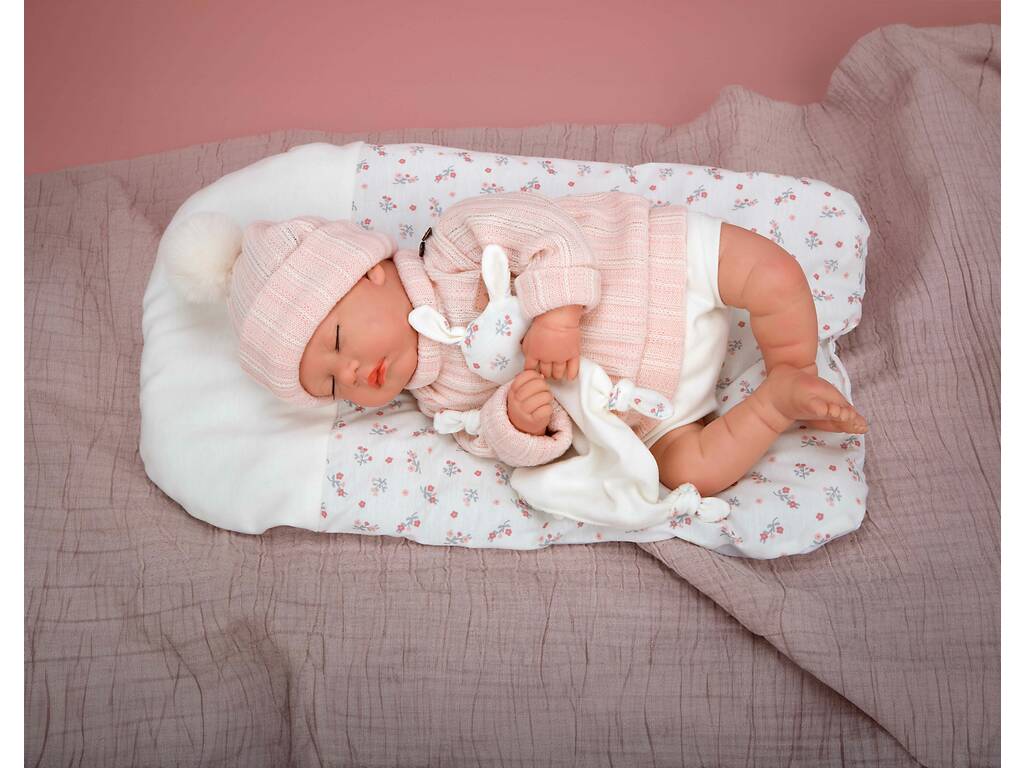 Bambola Bebè Reborn Daira da 45 cm con cuscino e Dou Dou