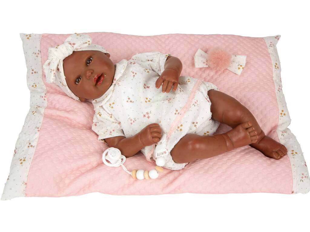 Bambola Reborn Sasha da 45 cm con cuscino