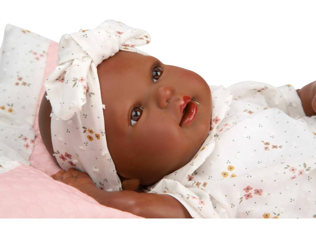 Bambola Reborn Sasha da 45 cm con cuscino