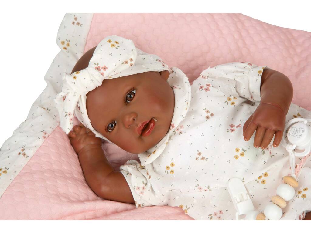 Bambola Reborn Sasha da 45 cm con cuscino