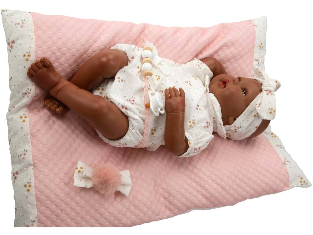 Bambola Reborn Sasha da 45 cm con cuscino