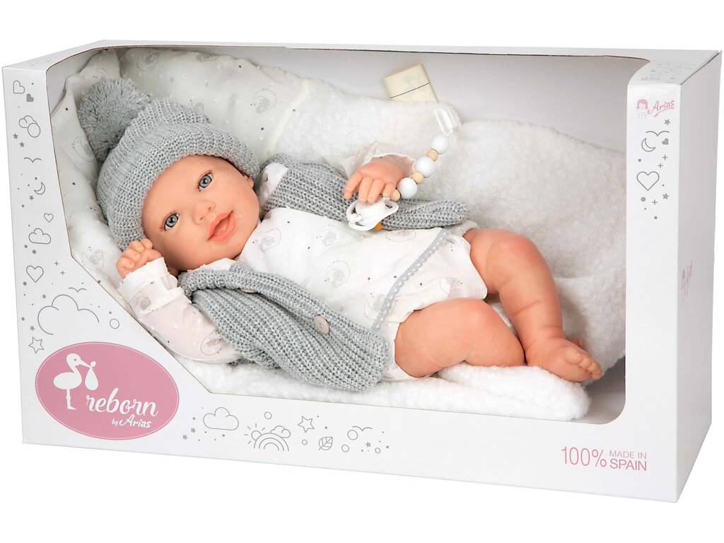 Bambola Reborn Daniela da 45 cm con cuscino